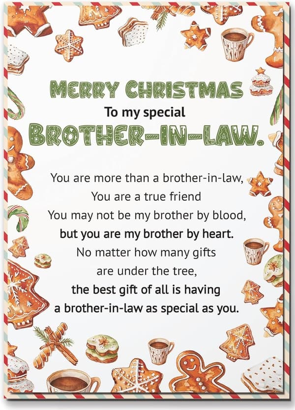 Merry Christmas Card for Brother-in-Law with Envelope