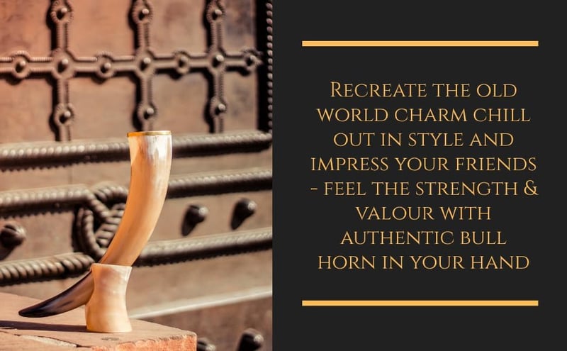Viking Drinking Horn with Stand - Unique Gift for Men