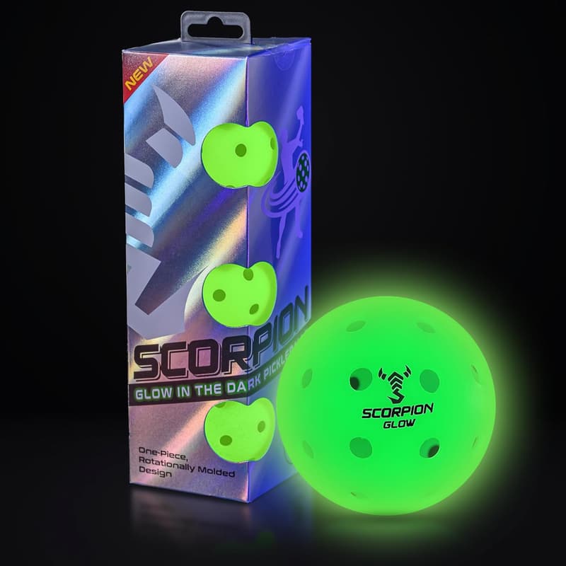 Glow-in-the-Dark Pickleballs - 3-Pack for Night Play