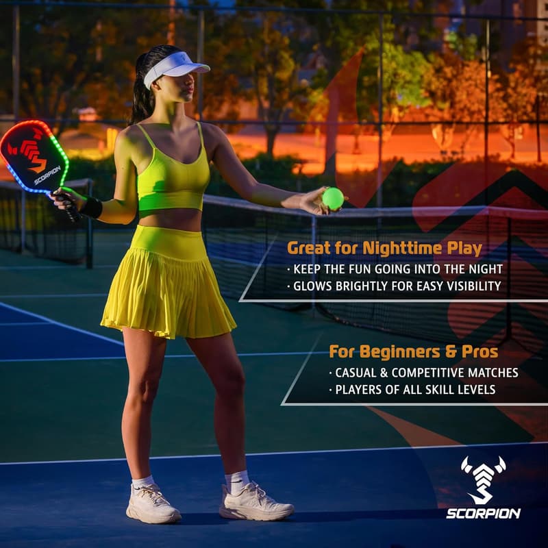 Glow-in-the-Dark Pickleballs - 3-Pack for Night Play