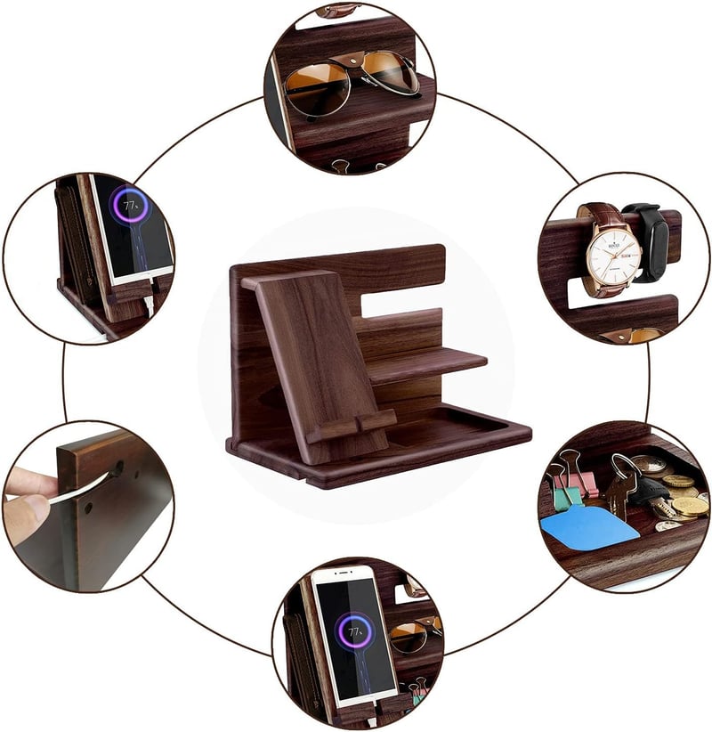 Father's Day Wooden Phone Docking Station & Organizer for Men