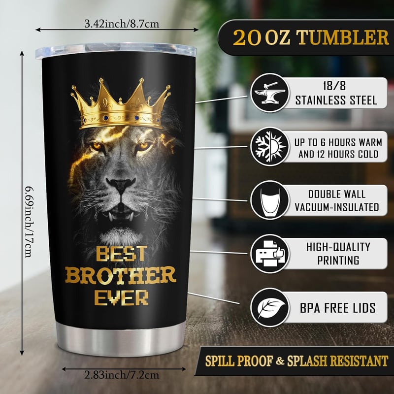 Christmas Gifts for Brother | Funny 20oz Coffee Tumbler