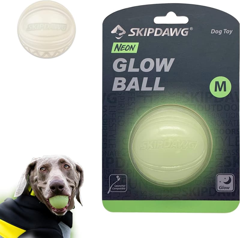 Light-Up Squeaky Dog Ball - Durable, Bouncy, Floating Toy