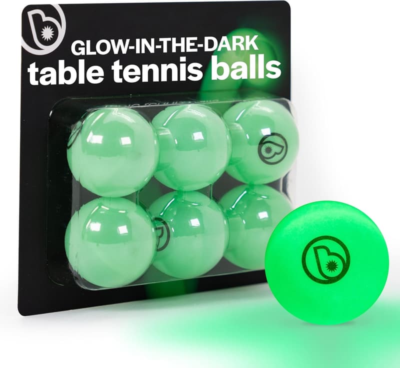 Glow in the Dark Neon Ping Pong Balls - 6-Pack