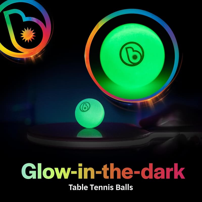Glow in the Dark Neon Ping Pong Balls - 6-Pack