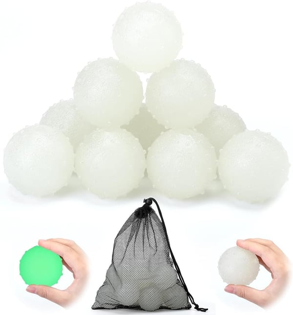 Glow-in-the-Dark Rubber Dog Balls - 10 Pack for Small/Medium Dogs