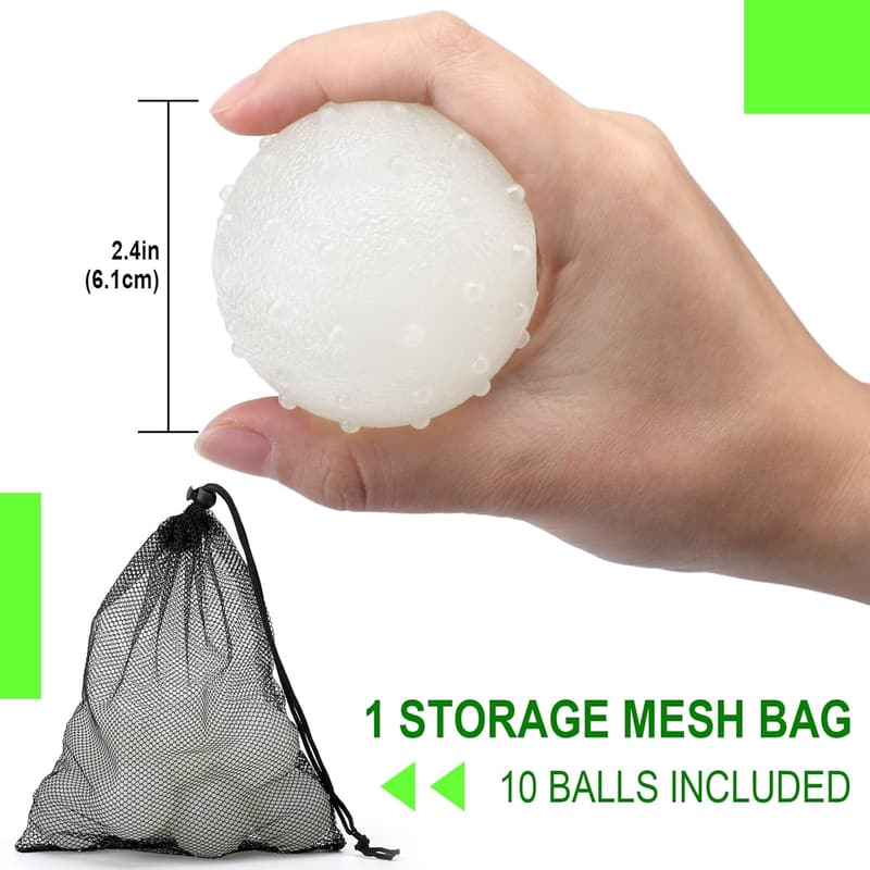 Glow-in-the-Dark Rubber Dog Balls - 10 Pack for Small/Medium Dogs
