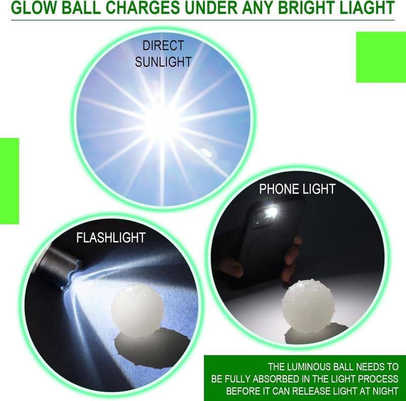 Glow-in-the-Dark Rubber Dog Balls - 10 Pack for Small/Medium Dogs
