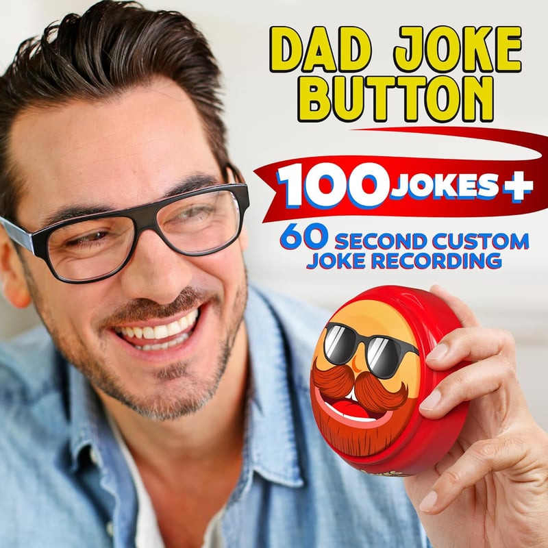 Father's Day Dad Jokes Button with 60-sec Record Function