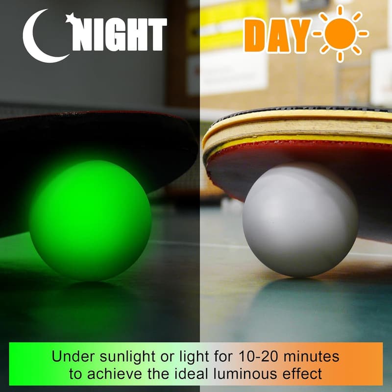 Glow in the Dark Table Tennis Balls - 40mm Neon Sports Decor