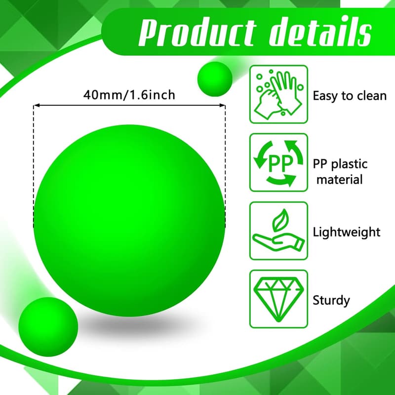 Glow in the Dark Table Tennis Balls - 40mm Neon Sports Decor