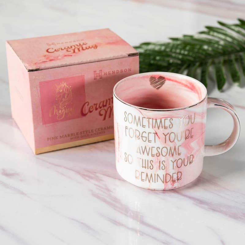 Inspirational Ceramic Coffee Cup for Women - Thank You Gift