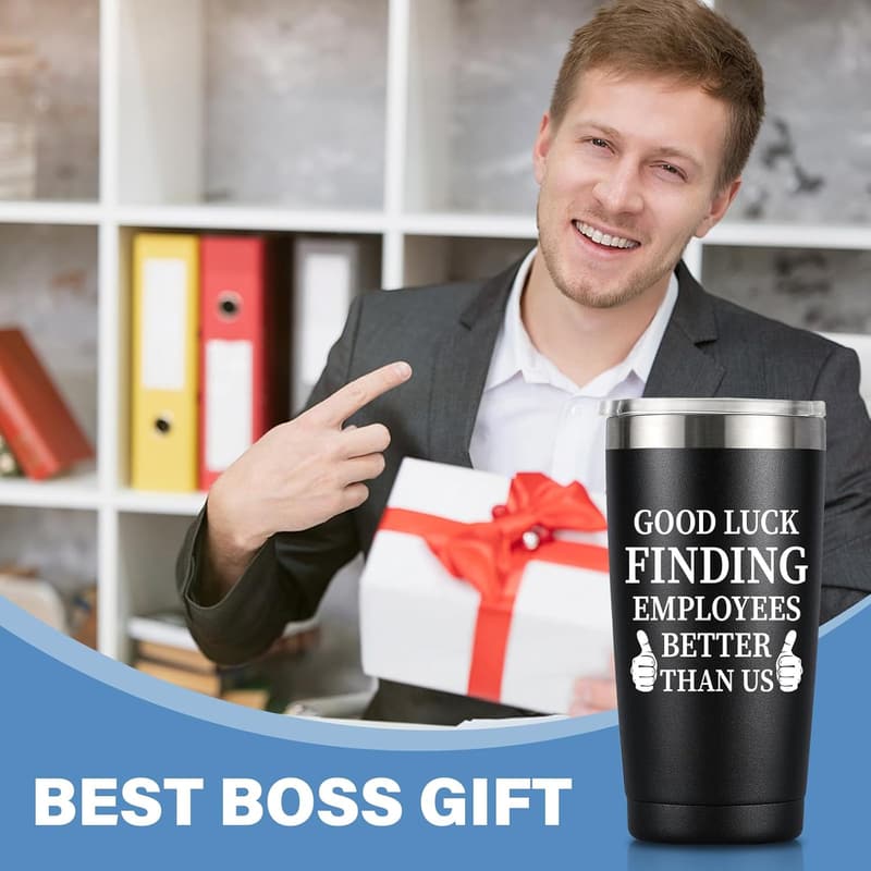 Farewell Gift for Boss: Insulated Black Tumbler, 20oz