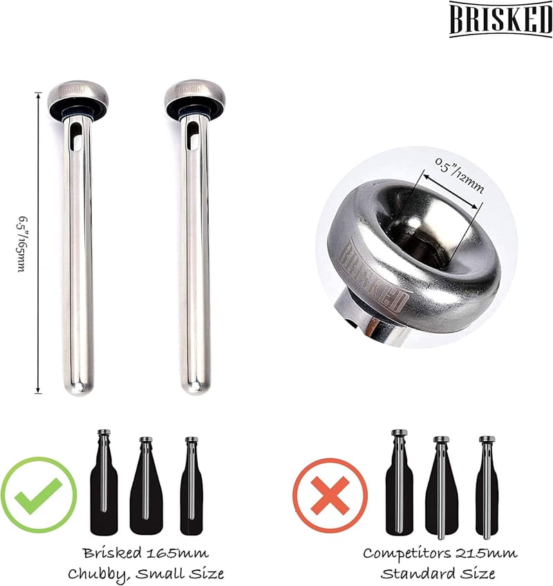 Christmas Beer Chiller Sticks - 2 Stainless Steel Cooling Sticks