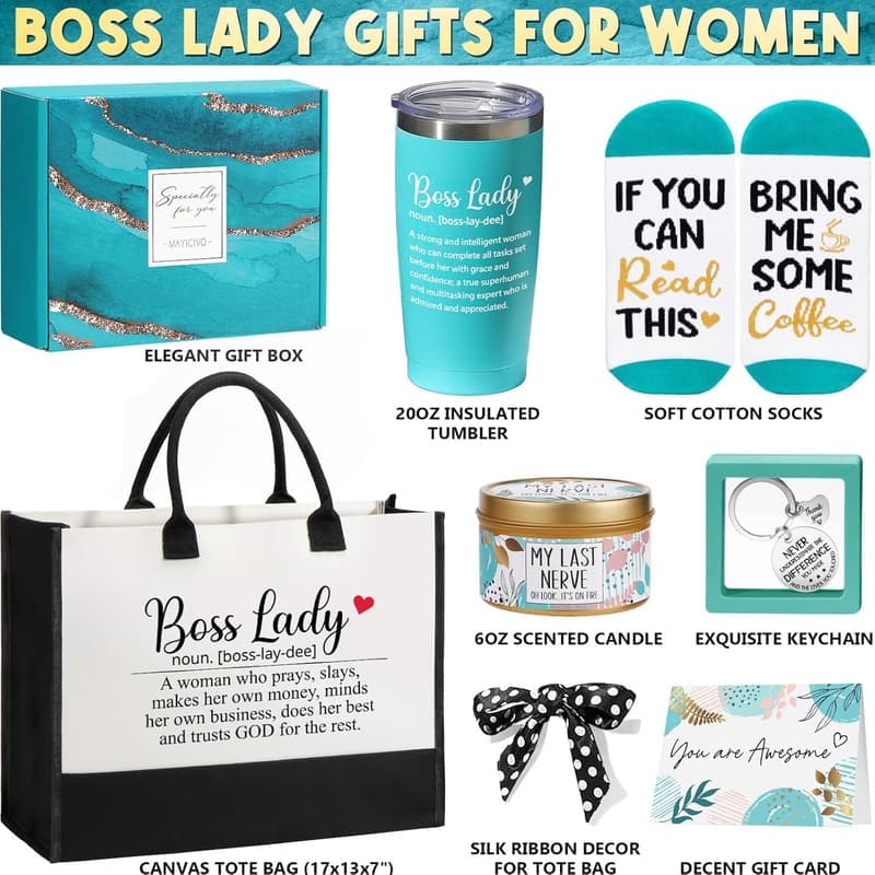 Boss Appreciation Gift Set - Funny Tumbler & Tote for Women