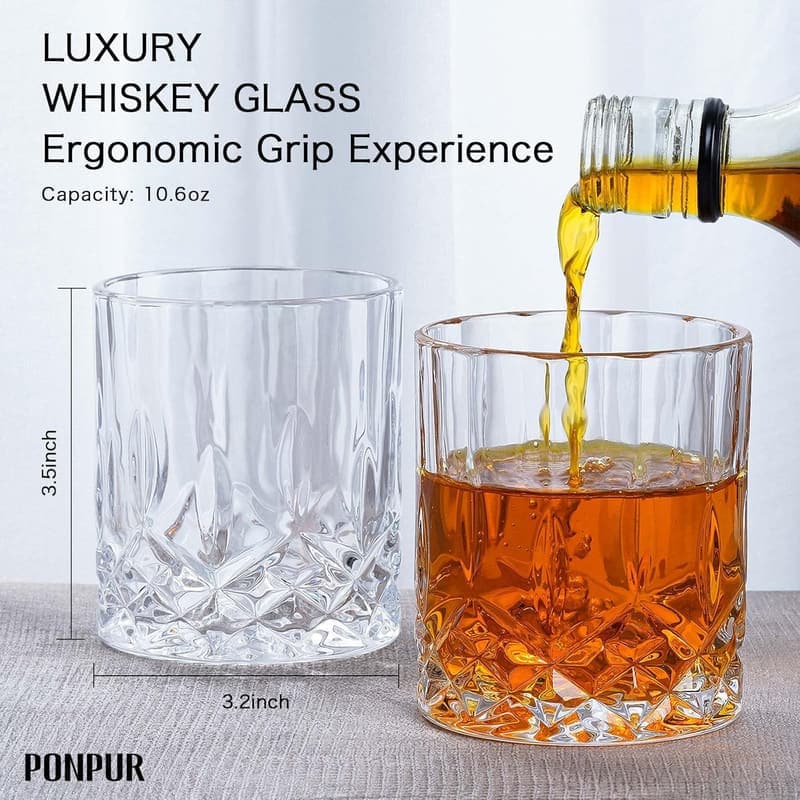 Decanter Set with Stones & Glasses - Perfect Boss Day Gift