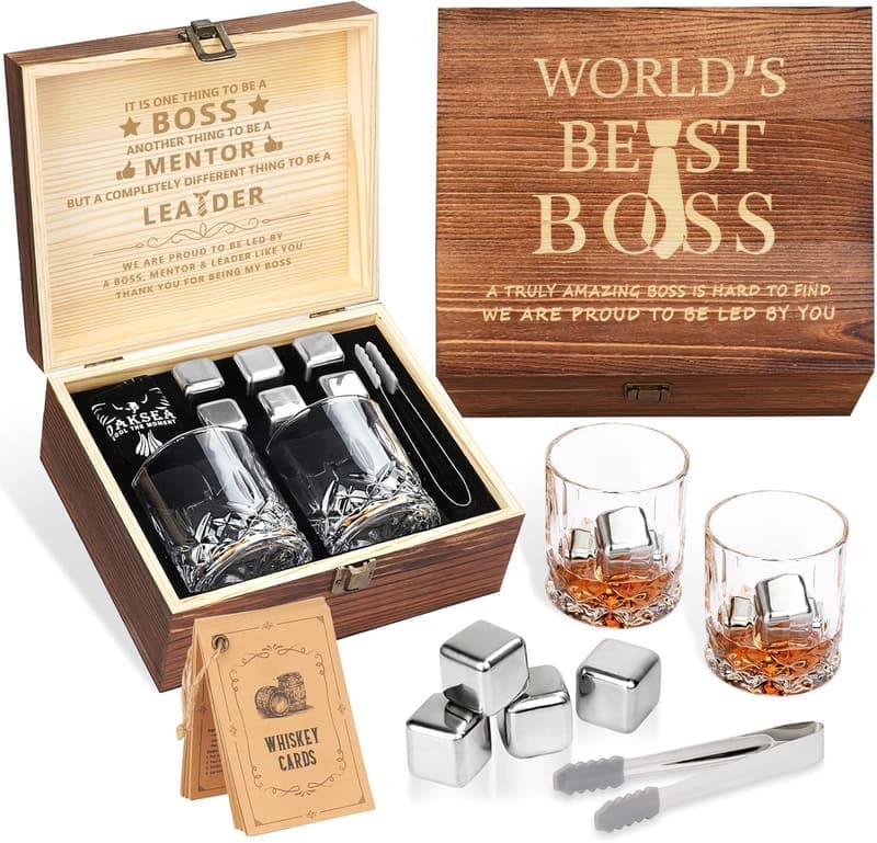 Engraved Stainless Steel Whiskey Stones Set for Him