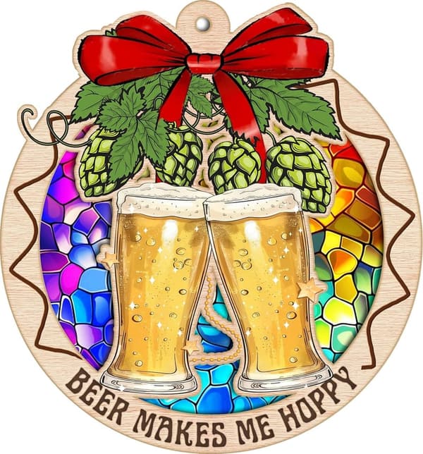 Beer Ornament for Christmas Tree, Hoppy Decoration Gift for Enthusiasts