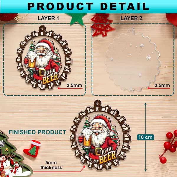 Funny Beer Ornament Set for Christmas Tree Decor
