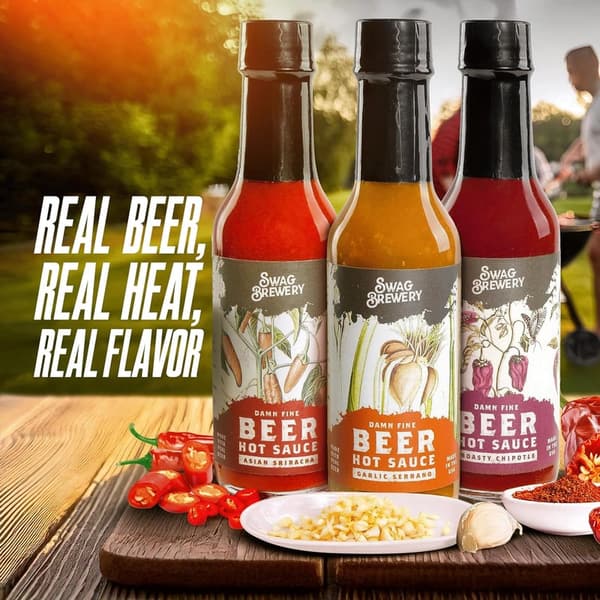 Craft Beer Hot Sauce Variety 3-Pack - Perfect Gift for Beer Lovers