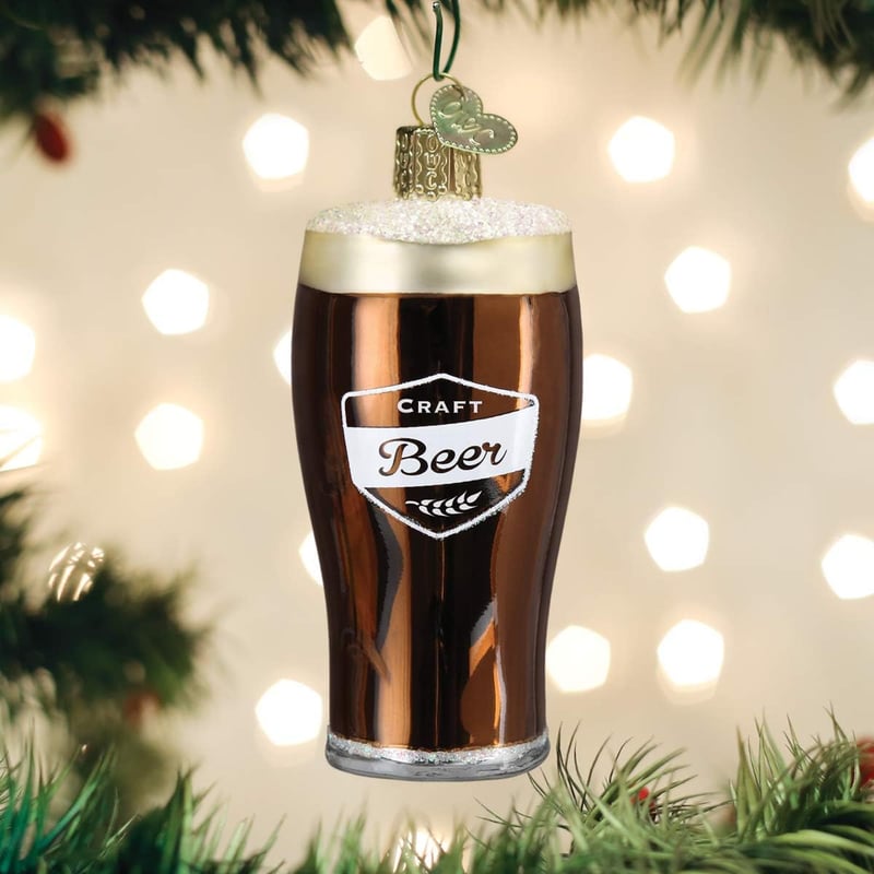 Craft Beer Glass Blown Ornaments for Christmas Tree