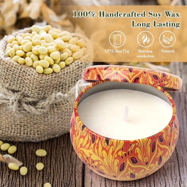 Christmas Scented Candle Set for Women – 12 Pack Soy Wax