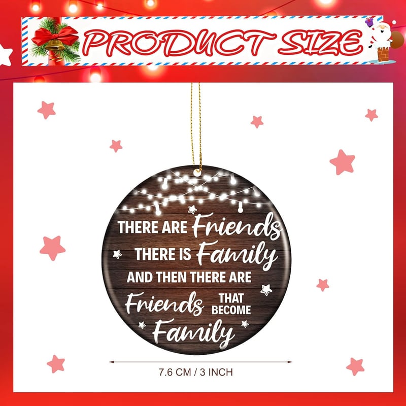 Christmas Friendship Ornaments Set for Women - 6 Ceramic Hangings