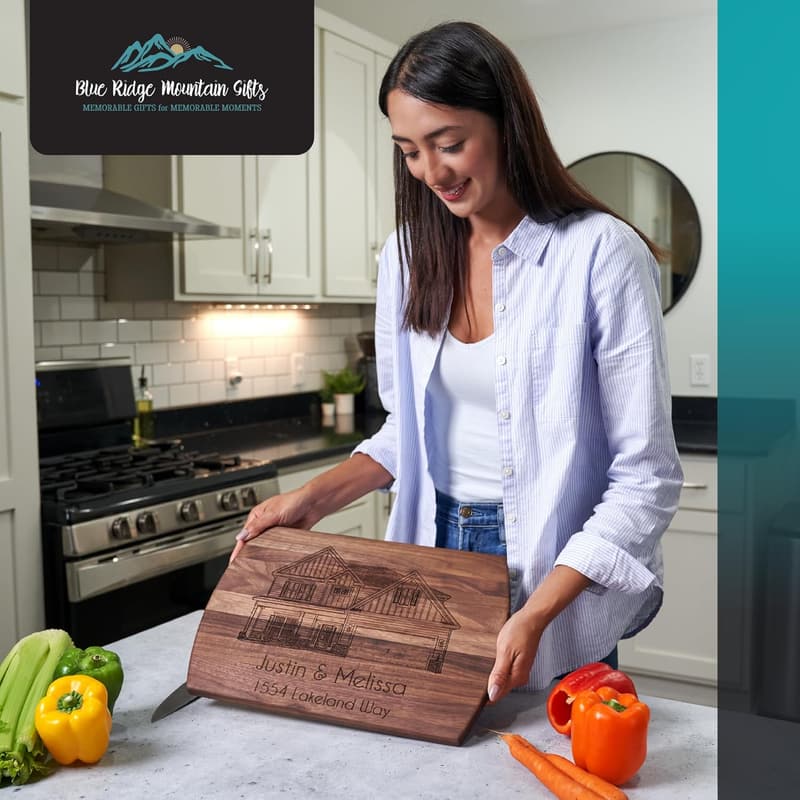 Personalized Wood Cutting Board - Custom Housewarming Gift
