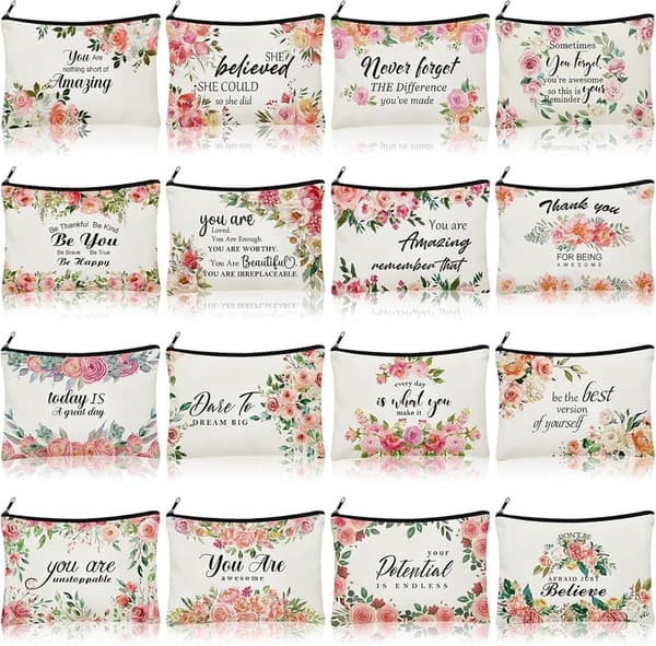 Father's Day Appreciation Gift: 16 Pcs Inspirational Makeup Bags