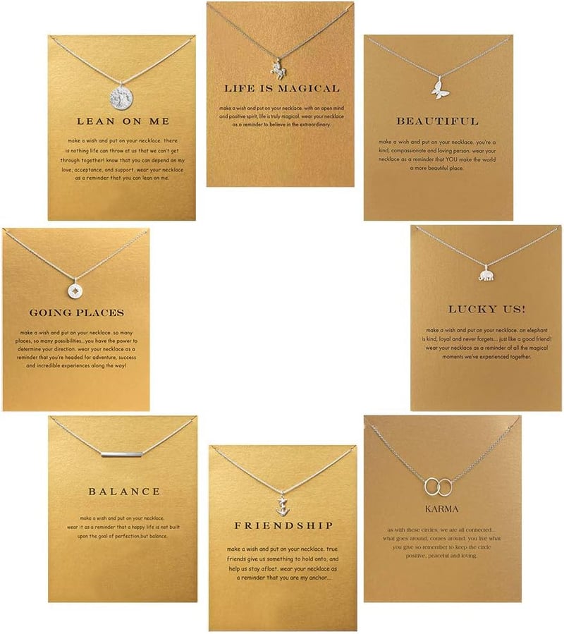 Unicorn & Elephant Friendship Necklace Set with Message Card