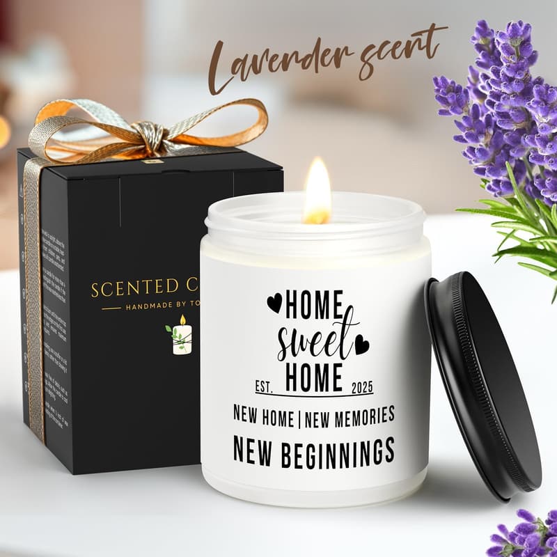 Housewarming Gift: HomeSweetHome Scented Candle for Friends
