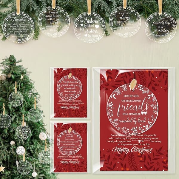 Christmas Acrylic Ornaments Set for Women - Friendship Gifts