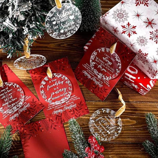 Christmas Acrylic Ornaments Set for Women - Friendship Gifts