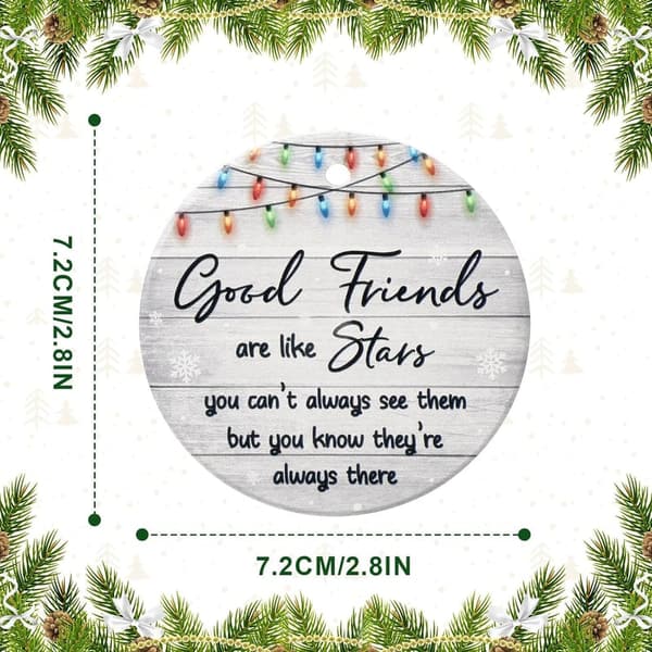 Christmas Friendship Ornaments - 6 Ceramic Tree Decor for Women