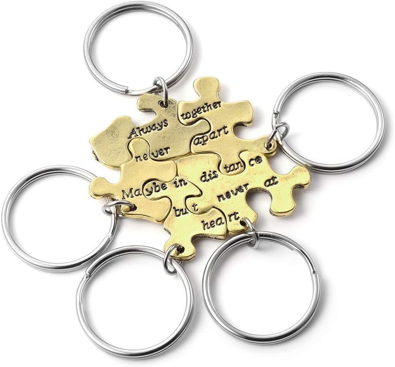 Best Friend Keychain Set - Matching Puzzle Keyrings