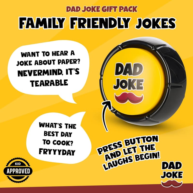 Ultimate Dad Joke Gag Gift: Talking Bottle Opener & Button