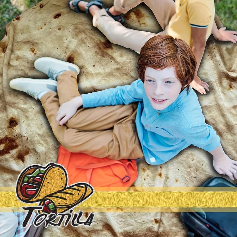 Giant Double-Sided Tortilla Blanket - Personalized Novelty Throw 60
