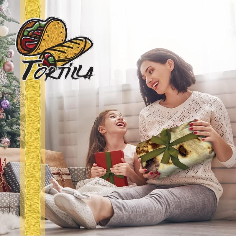 Giant Double-Sided Tortilla Blanket - Personalized Novelty Throw 60