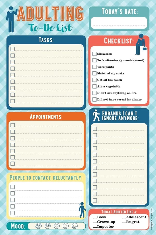 To-Do List Notepad for Adulting