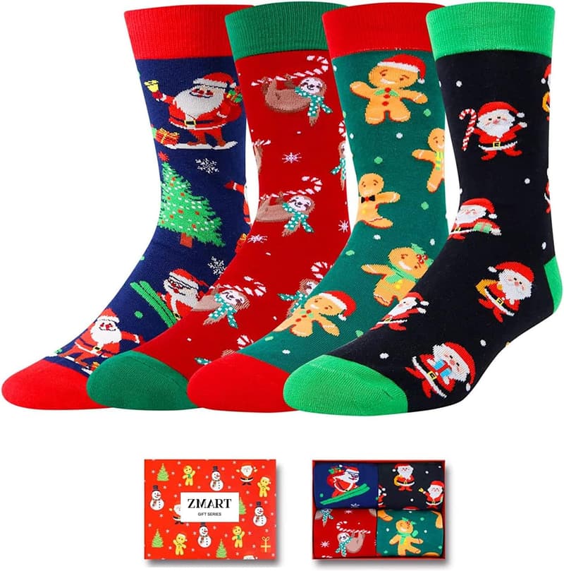 Shark and Alien Socks for Men - Funny Christmas Gift Set