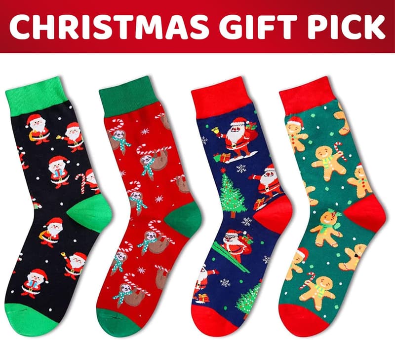 Shark and Alien Socks for Men - Funny Christmas Gift Set