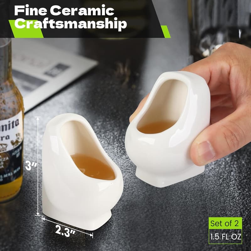 Funny Urinal Shot Glasses - Gag Gift for Men and Dads