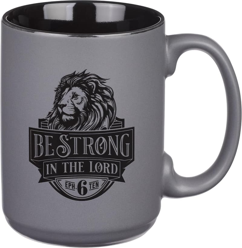 Be Strong Bible Verse Ceramic Coffee Mug for Men & Women 14 オズ.