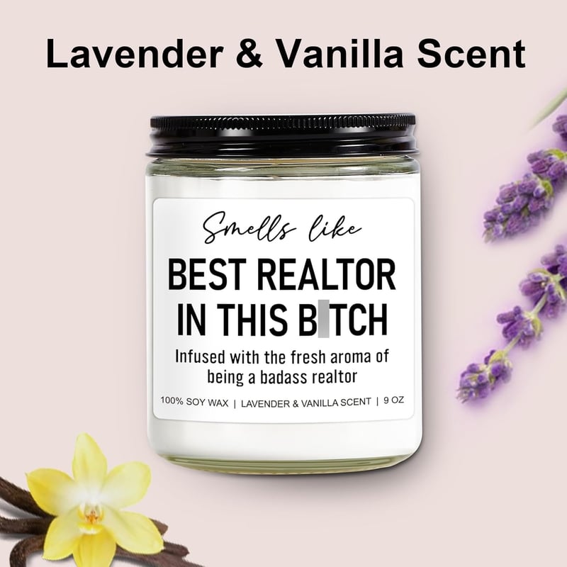Realtor Closing Gifts: Funny Scented Candle for Agents, 9 oz