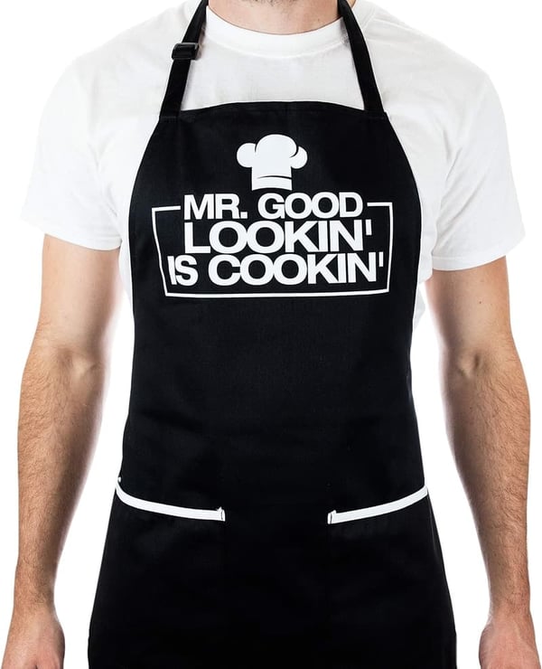 Funny Chef Apron for Men with 2 Large Pockets