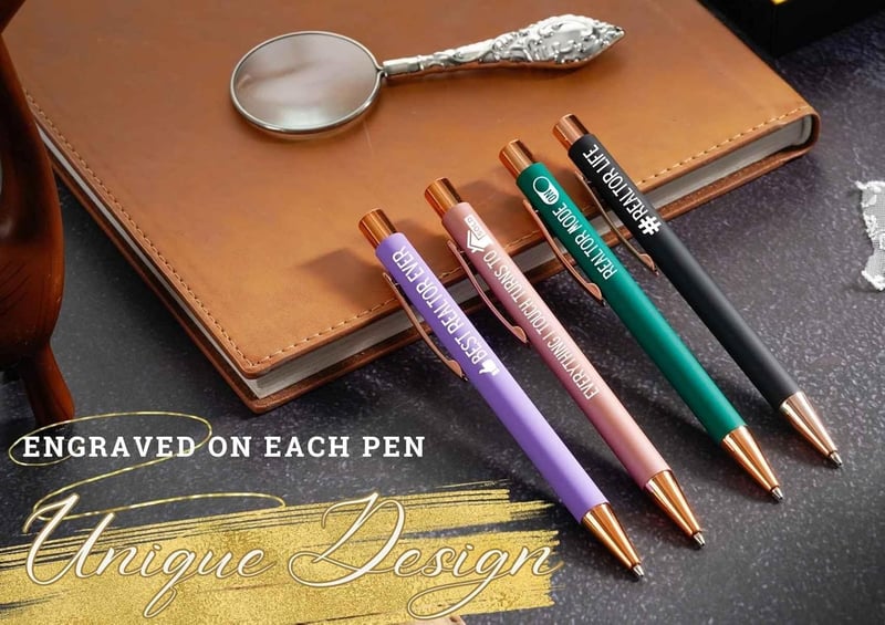 Funny Realtor Gift Pen Set for Women - 4 Ballpoint Pens