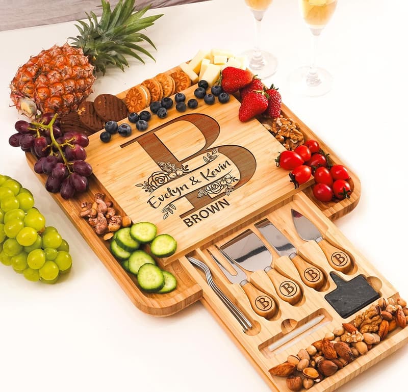 Custom Large Charcuterie Board Set for Couples