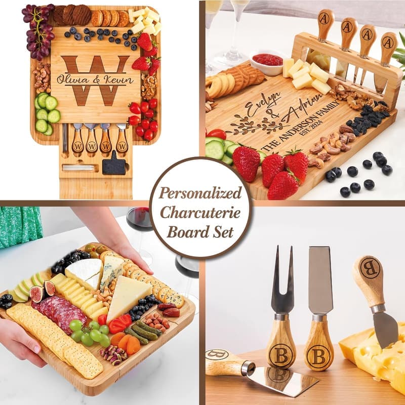 Custom Large Charcuterie Board Set for Couples