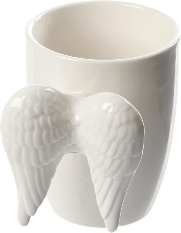 White Angel Wings Ceramic Mug - Cute Gift for Girlfriend