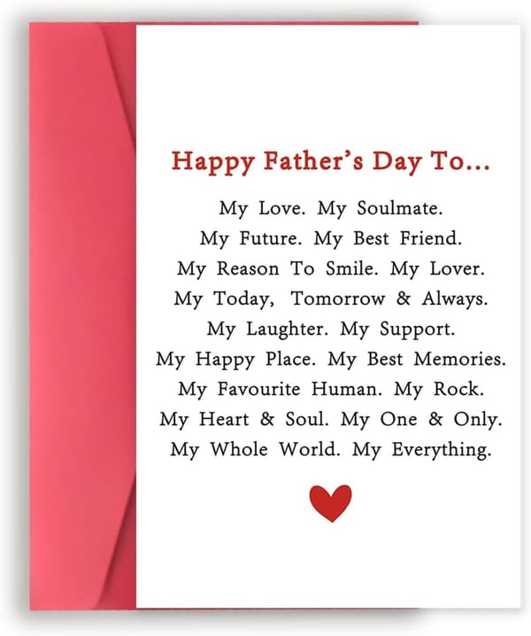 Father's Day Card for Husband or Boyfriend - Sweet Gift
